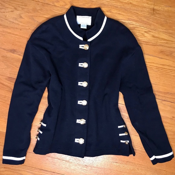 St. John Sport by Marie Gray Jackets & Blazers - ST. JOHN Sport by Marie Grey Nautical navy jacket